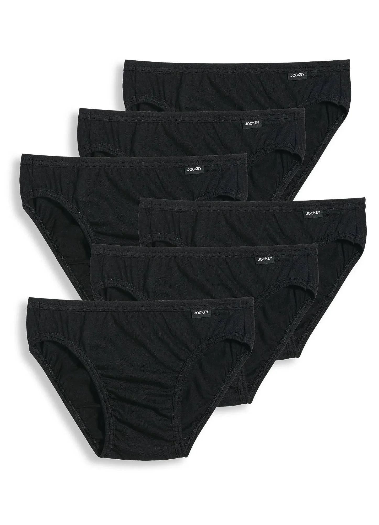 Jockey Men's Elance Bikini - 6 Pack, Size: Medium, Black