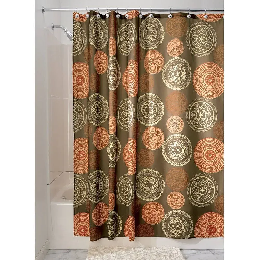 InterDesign Bazaar Fabric Shower Curtain, Orange