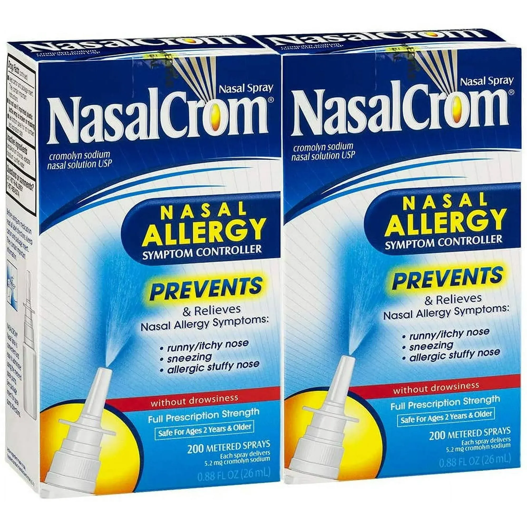 Nasalcrom Nasal Spray Allergy Symptom Controller | 200 Sprays | .88 fl oz (2 Pack)