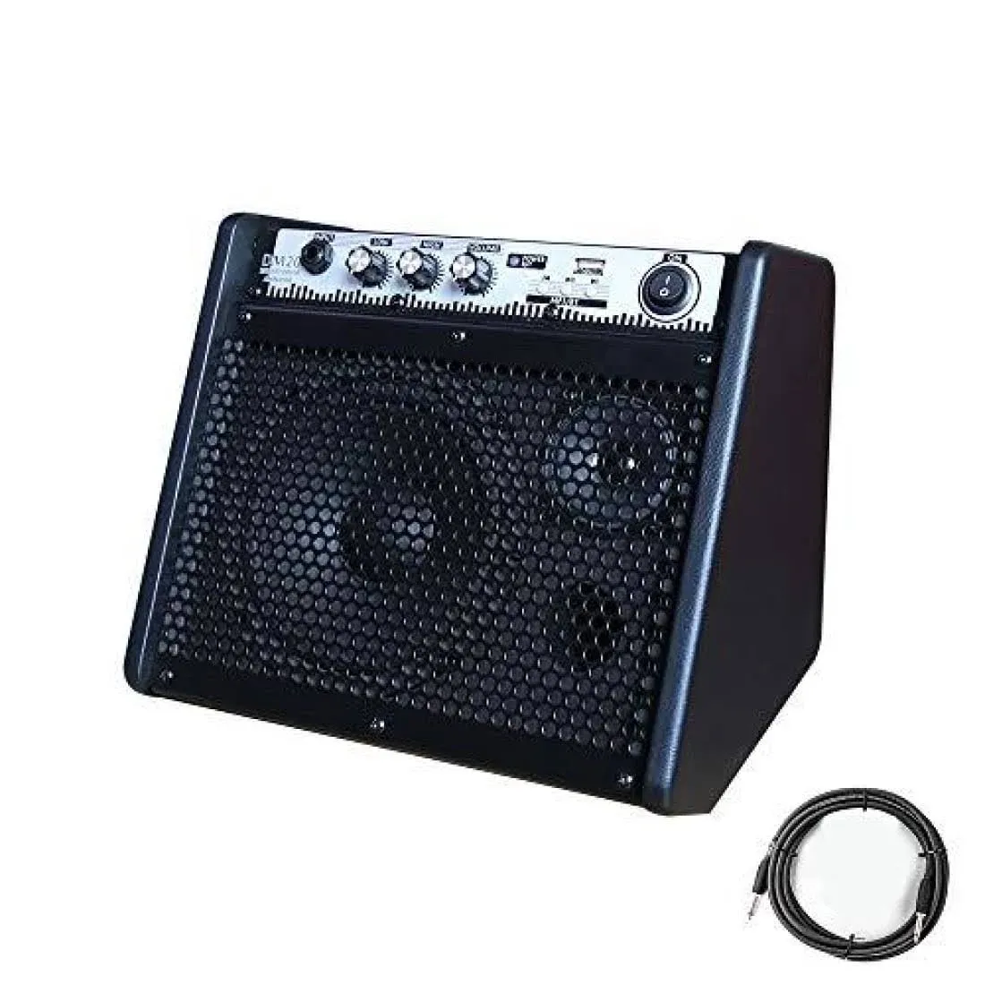 Coolmusic DM20 20W Bluetooth Personal Monitor Amplifier Electric Drum Amplifier Speaker,Keyboard Speaker with USB Interface(Including E-Drum Noise-Reduction Cable)