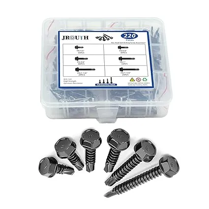 JROUTH #8 x 1/2\ to 1-1/2\ Hex Washer Head Self Drilling Screws 410 Stainless ...