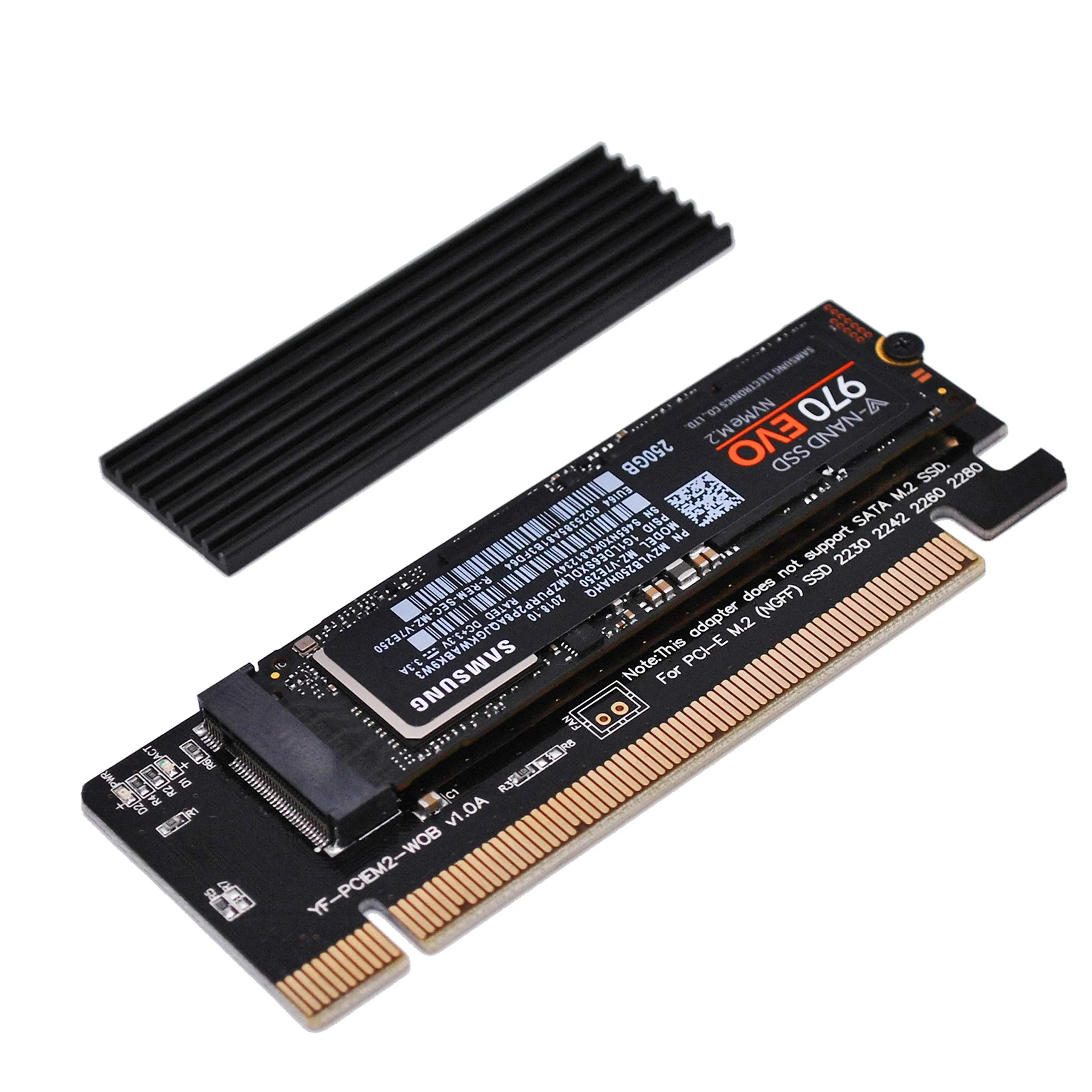 EZDIY-FAB NVMe PCIe Adapter, M.2 NVMe SSD to PCI Express Adapter with Heat Sink ...