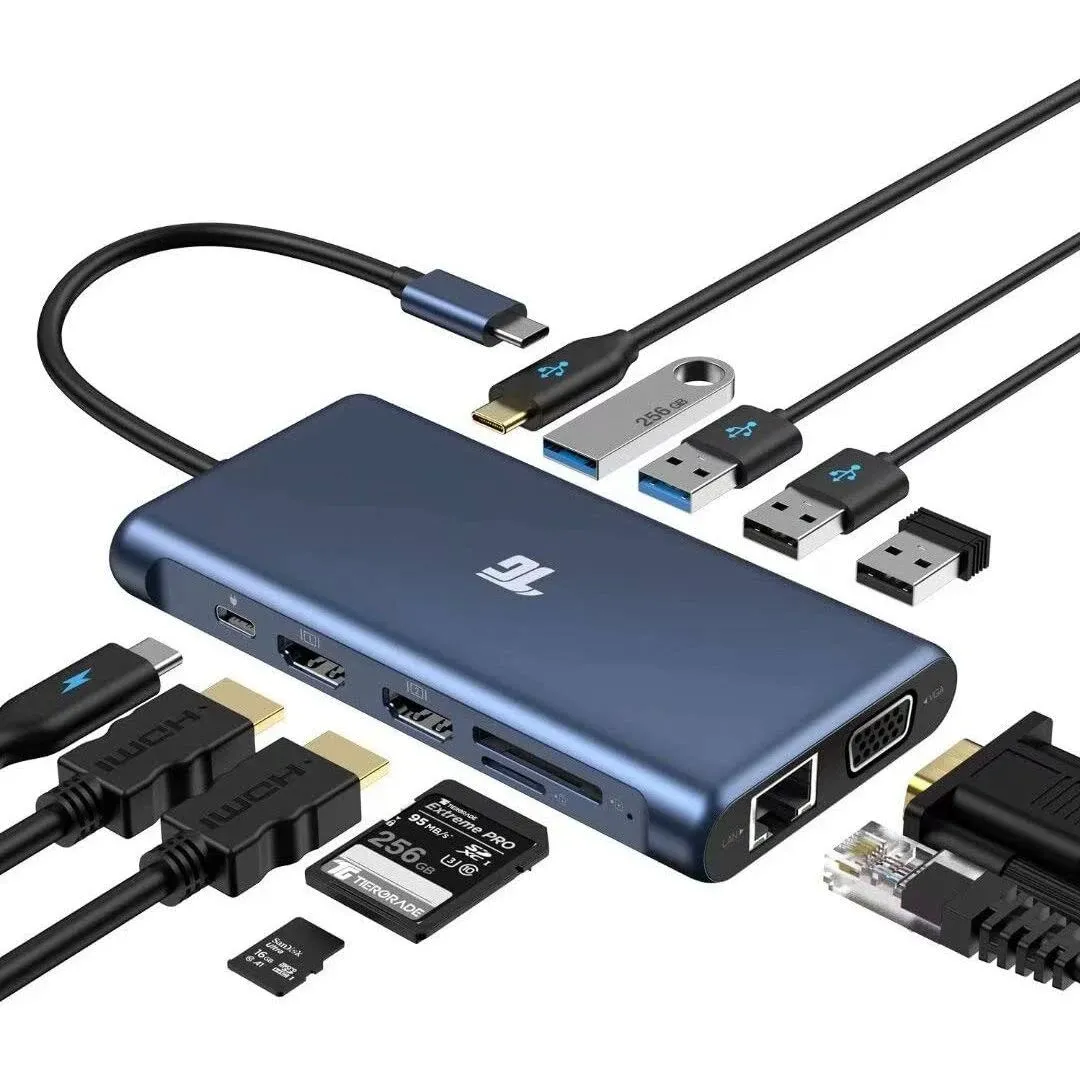 Tiergrade USB C Hub 12 in 1 Triple Display