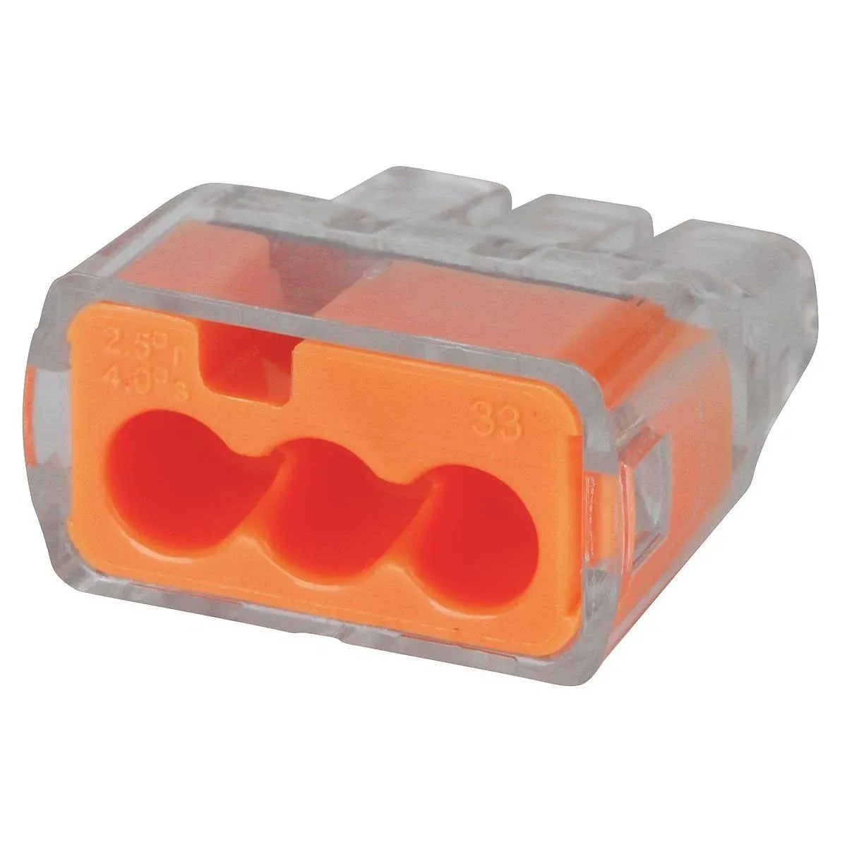 Ideal 30-1033 Orange 3-Port Push-In Wire Connector