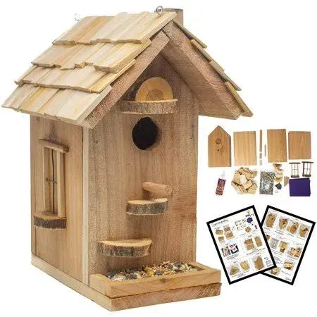 🎁 Premium Birdhouse Cedar Wood Bird Feeder with Predator Guard.  Great 🎁