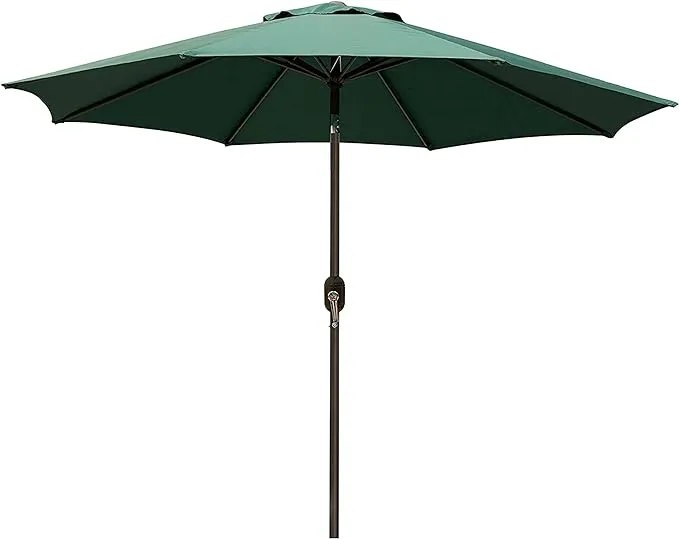 Blissun 9' Outdoor Patio Umbrella, Outdoor Table Umbrella, Yard Umbrella, Market Umbrella with 8 Sturdy Ribs, Push Button Tilt and Crank