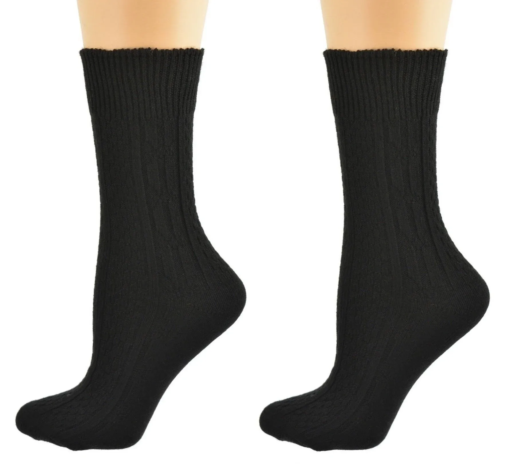 Set of 2 Acrylic Socks Comfortable Socks Knee High Socks Classic Cable Socks