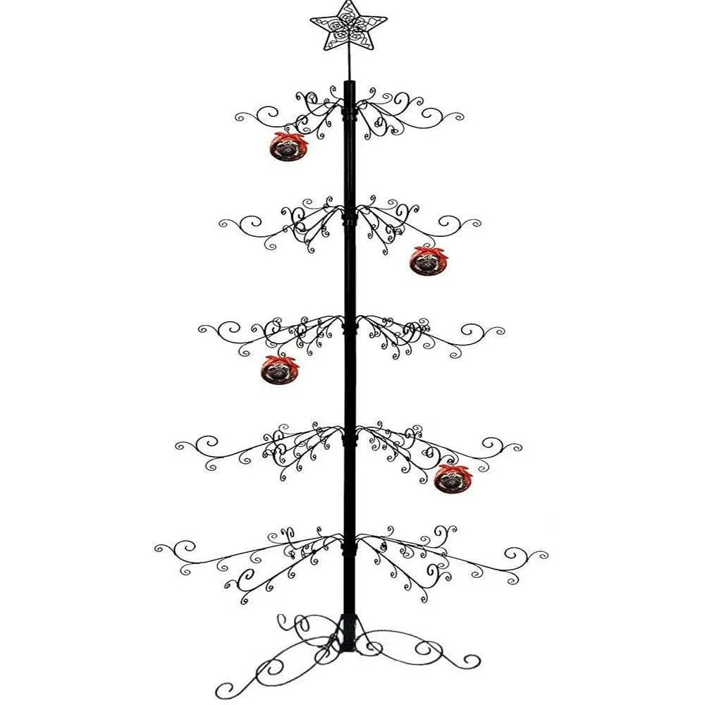 HOHIYA Metal Christmas Ornament Display Tree Stand 84inch(Black)