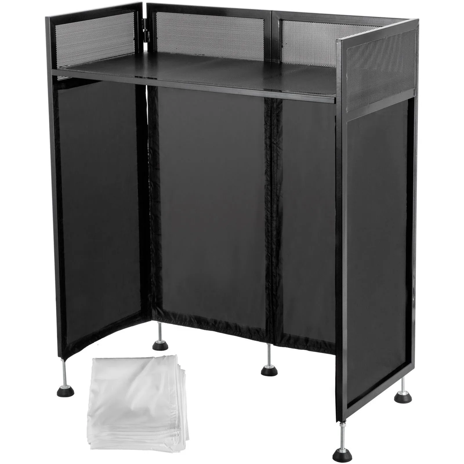 VEVOR DJ Event Facade Black Scrim Metal Frame Booth + 20&#034; x 40&#034; Flat Table Top