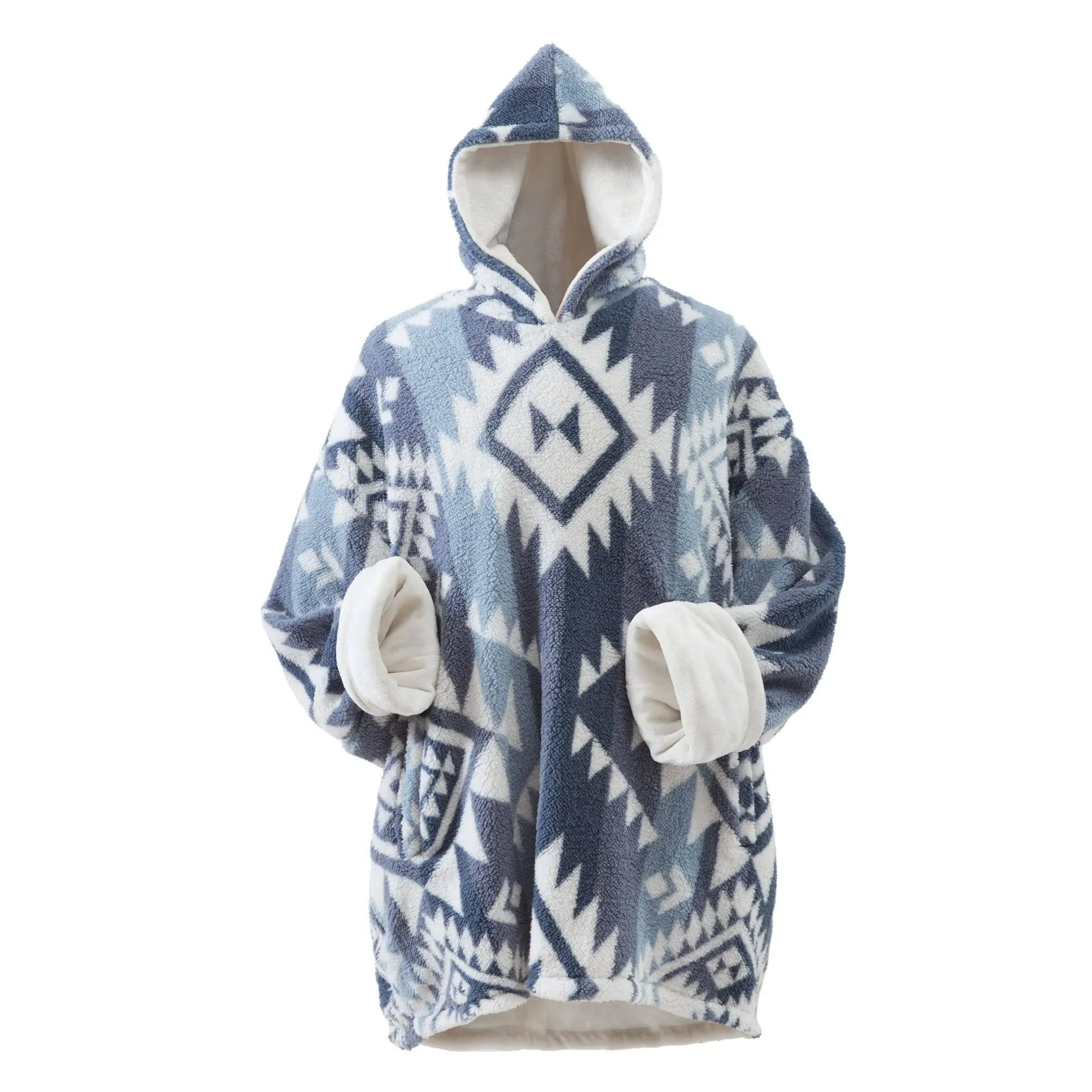 Gray Wearable Throw Blanket Hoodie