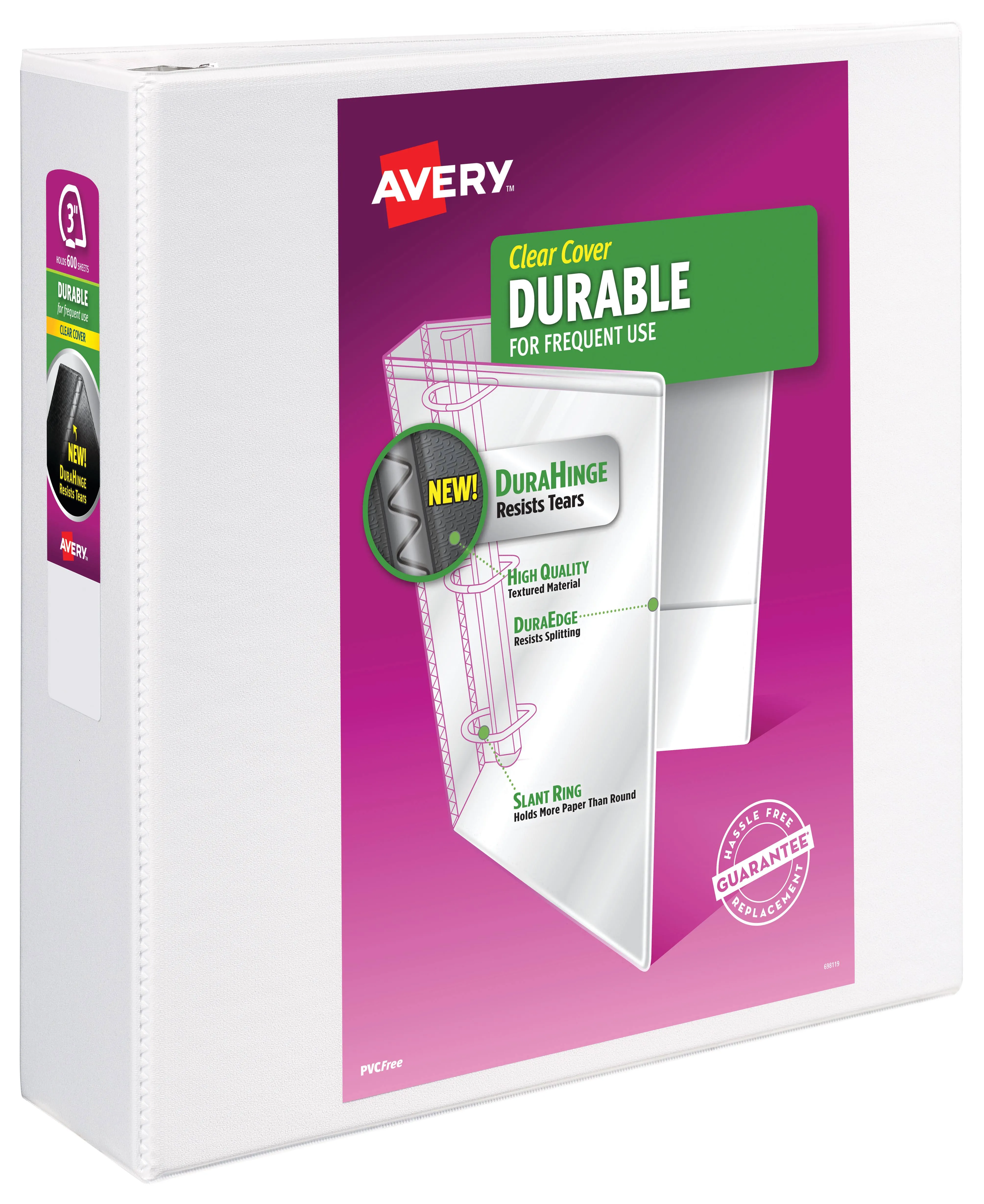 Avery View Binder, Durable, EZ-Turn Ring, 3 Inch