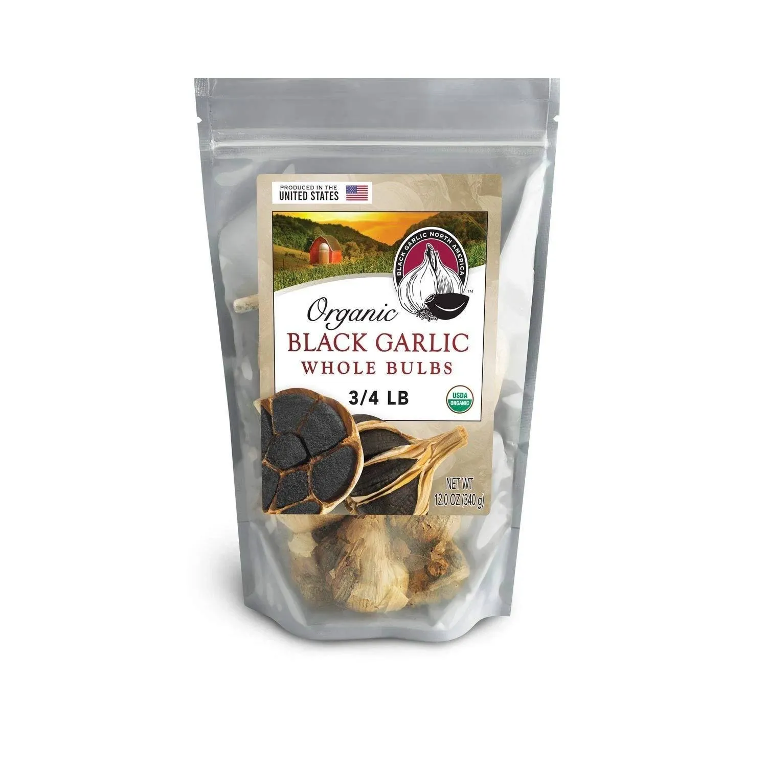 Black Garlic Organic American Whole Bulbs (Large 3/4 Pound Bag).Aged and ...