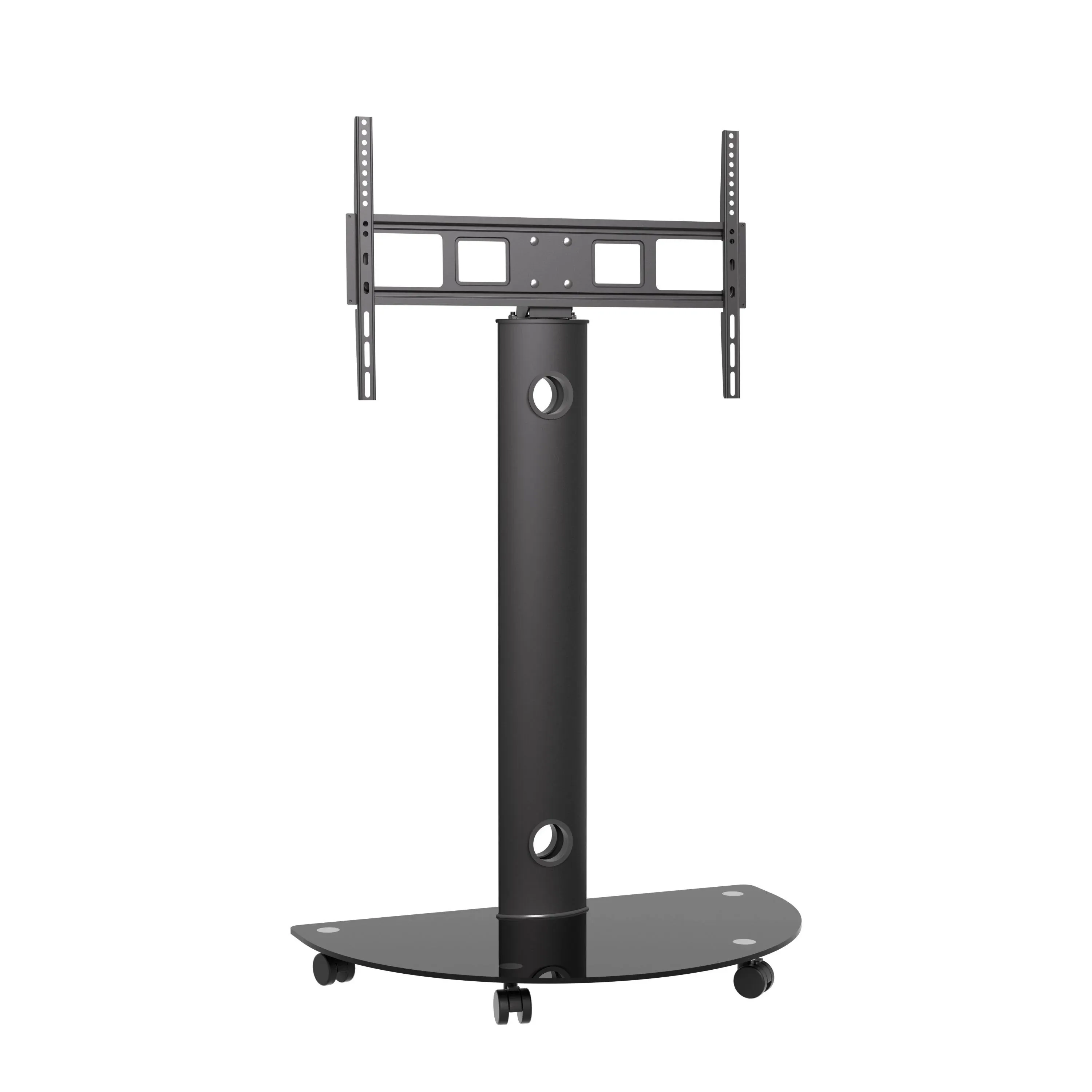 Promounts Black Swivel Floor Stand Mount Mobile TV Cart for Up to 72" Screens ...