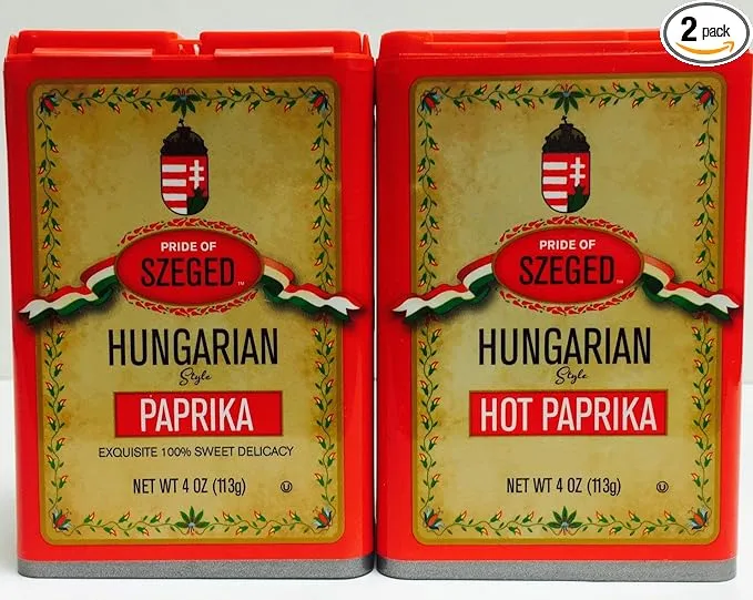 Exquisite Hungarian Paprika Set - Sweet &amp; Hot Flavors in 4 oz Resealable Packs