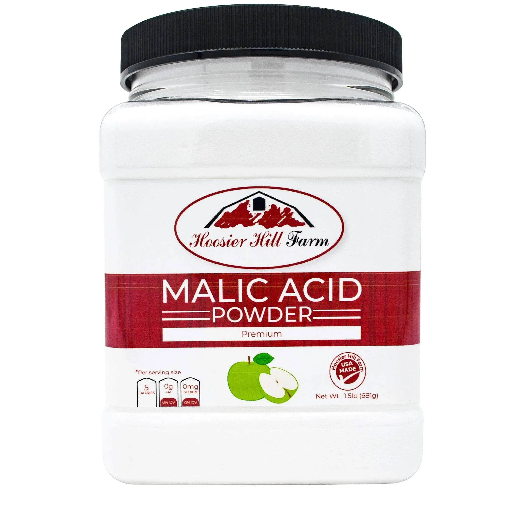 Hoosier Hill Farm Food Grade Malic Acid 1.5 lb Plastic Jar