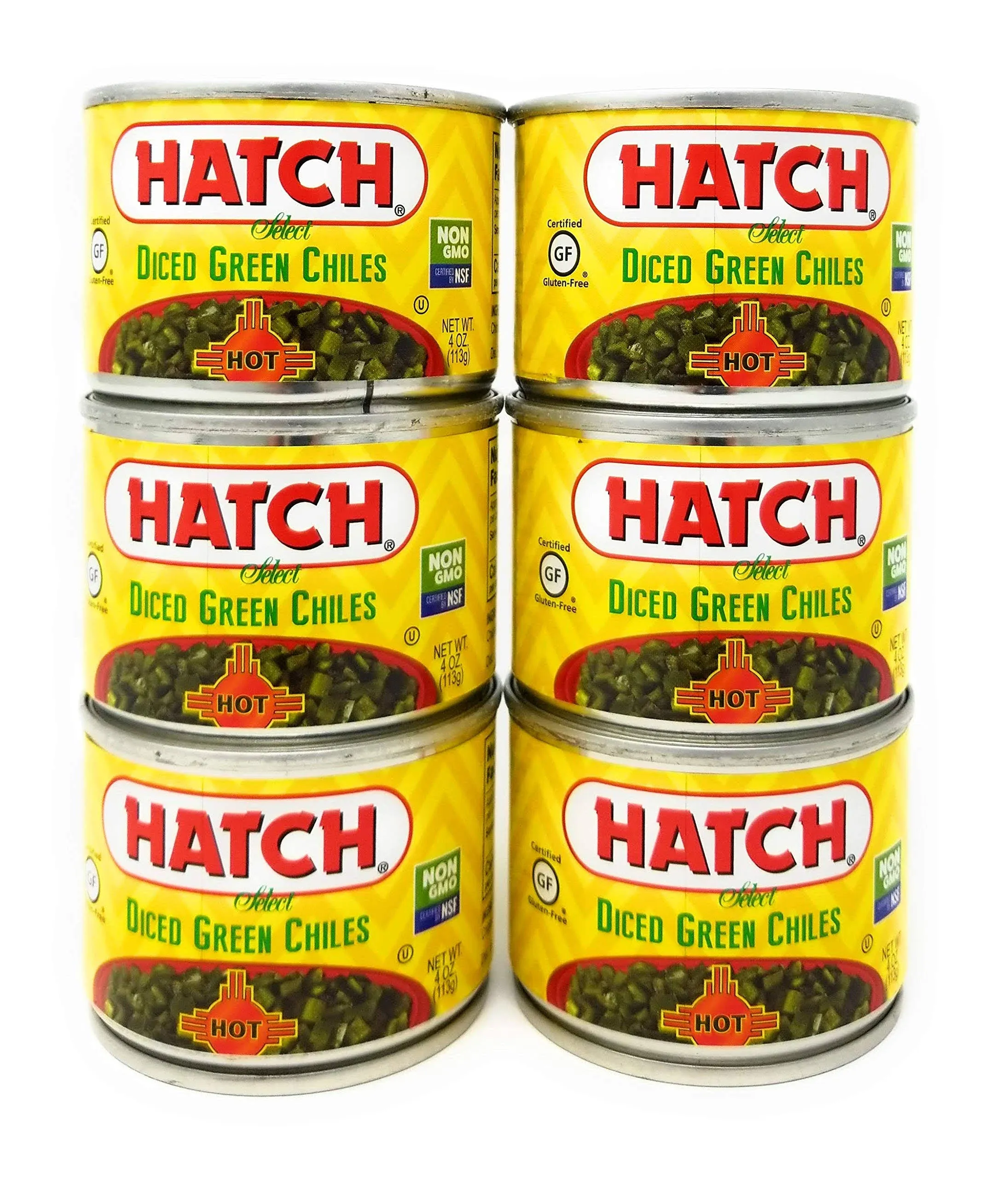 Hatch Chili Hatch Diced Hot Green Chilies - Diced Green Chiles - Case Of 24 - 4 Oz.