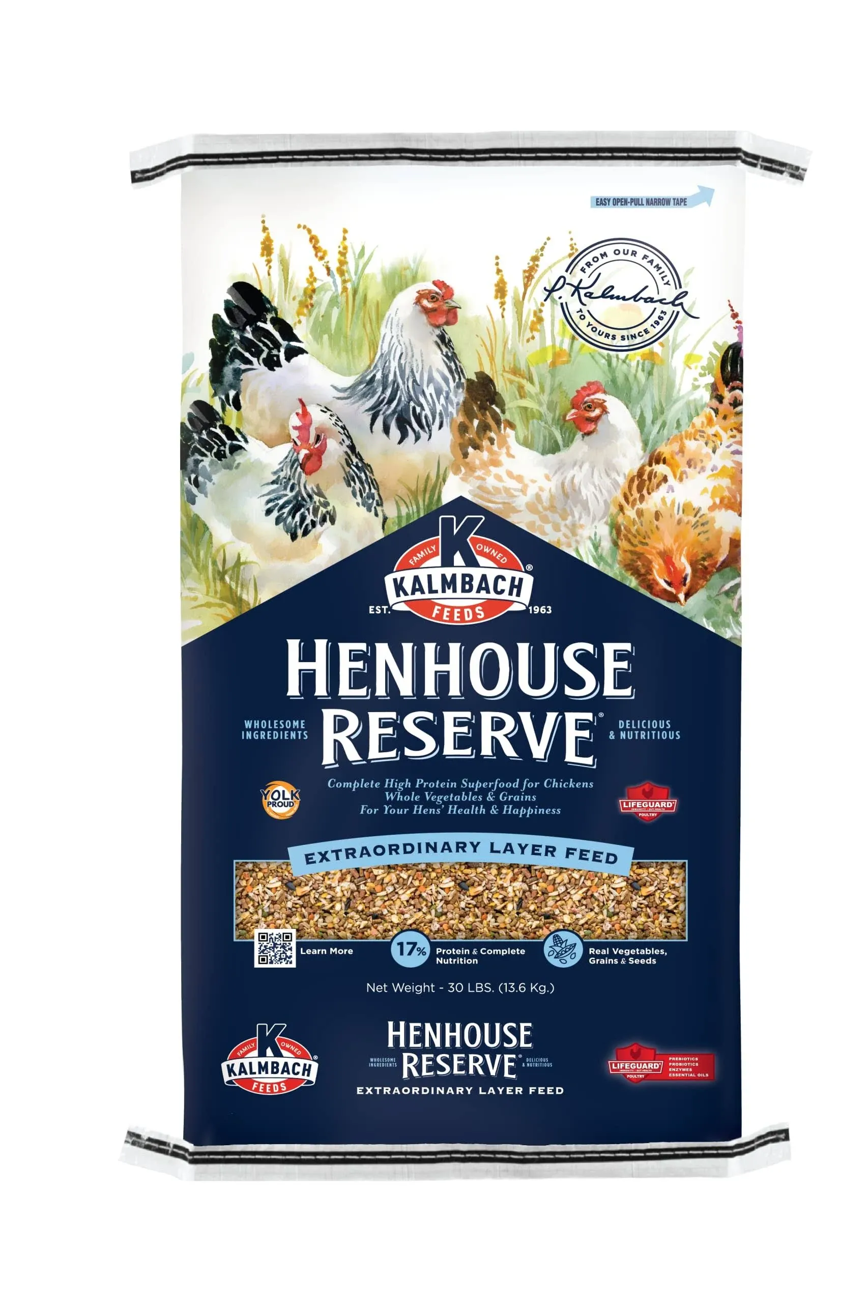 Kalmbach Feeds Henhouse Reserve - Extraordinary Whole Grain Layer Feed for Chickens, 30 lb