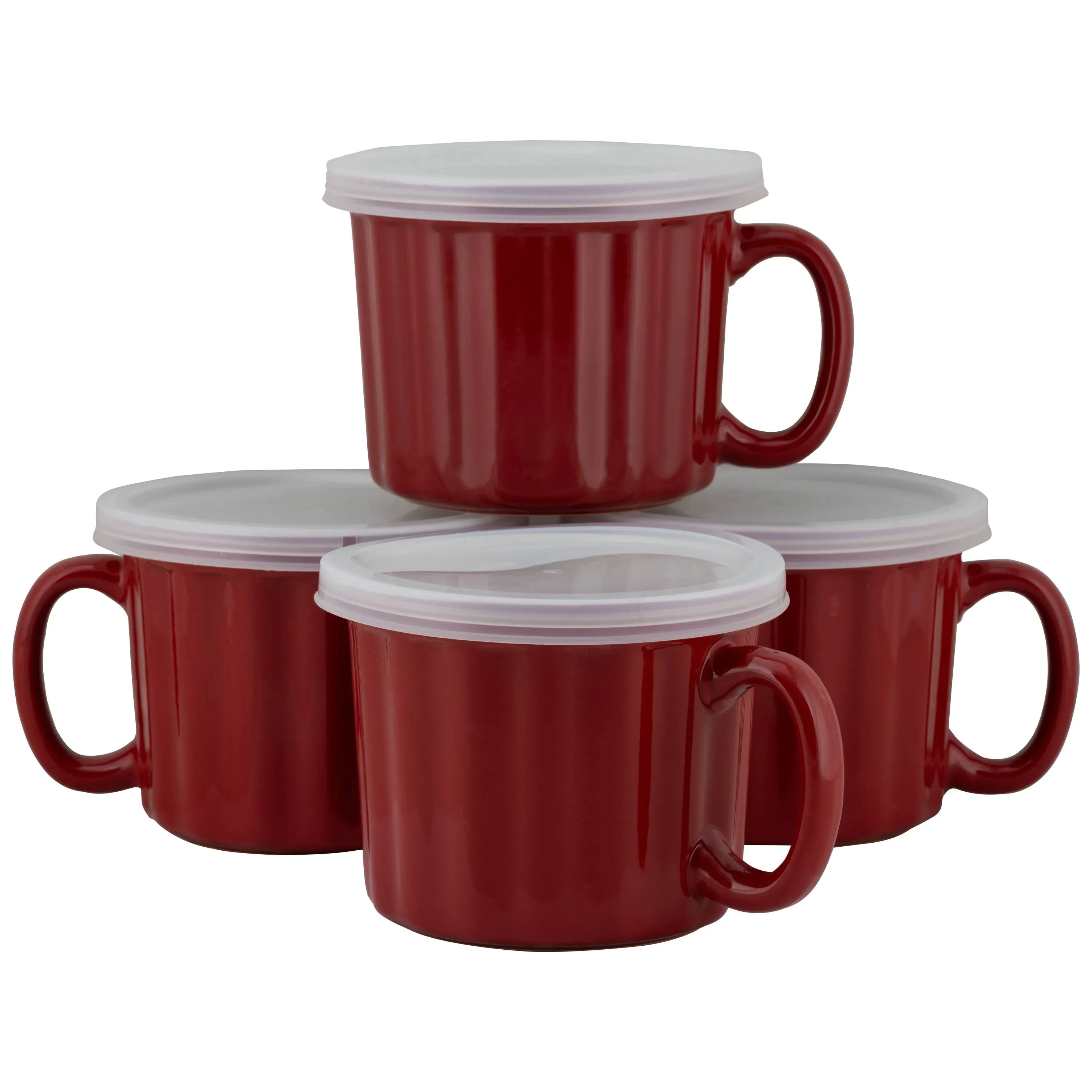 10 Strawberry Street 16oz Set of 4 Soup Mug with 4 Count (Pack 1), Red 