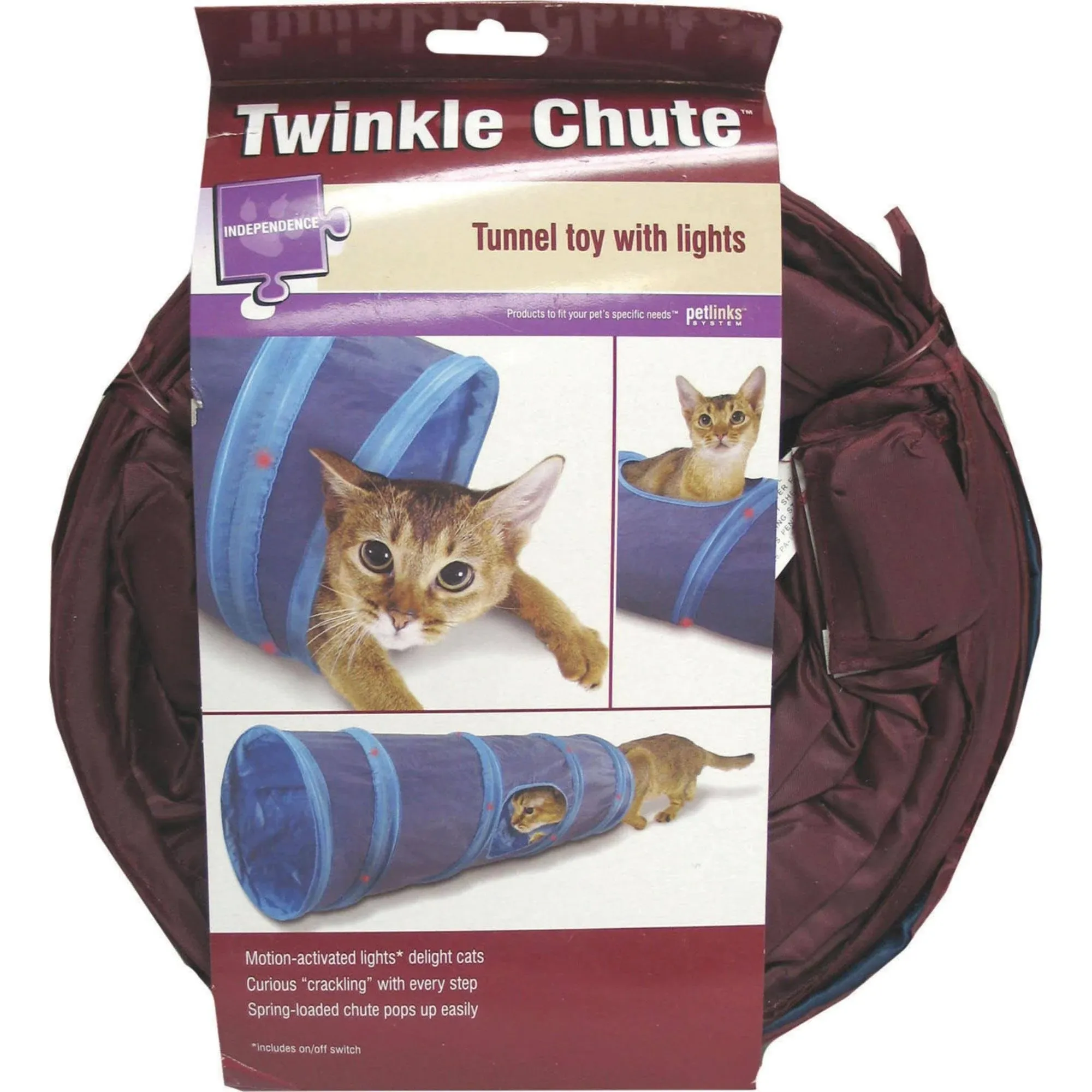 Petlinks Twinkle Chute Lighted Cat Tunnel Toy