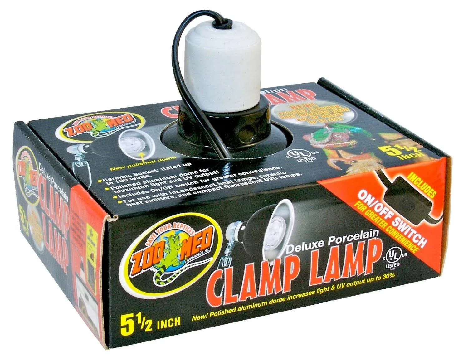 Zoo Med Reptile Deluxe Porcelain Clamp Lamp - 5.5 in