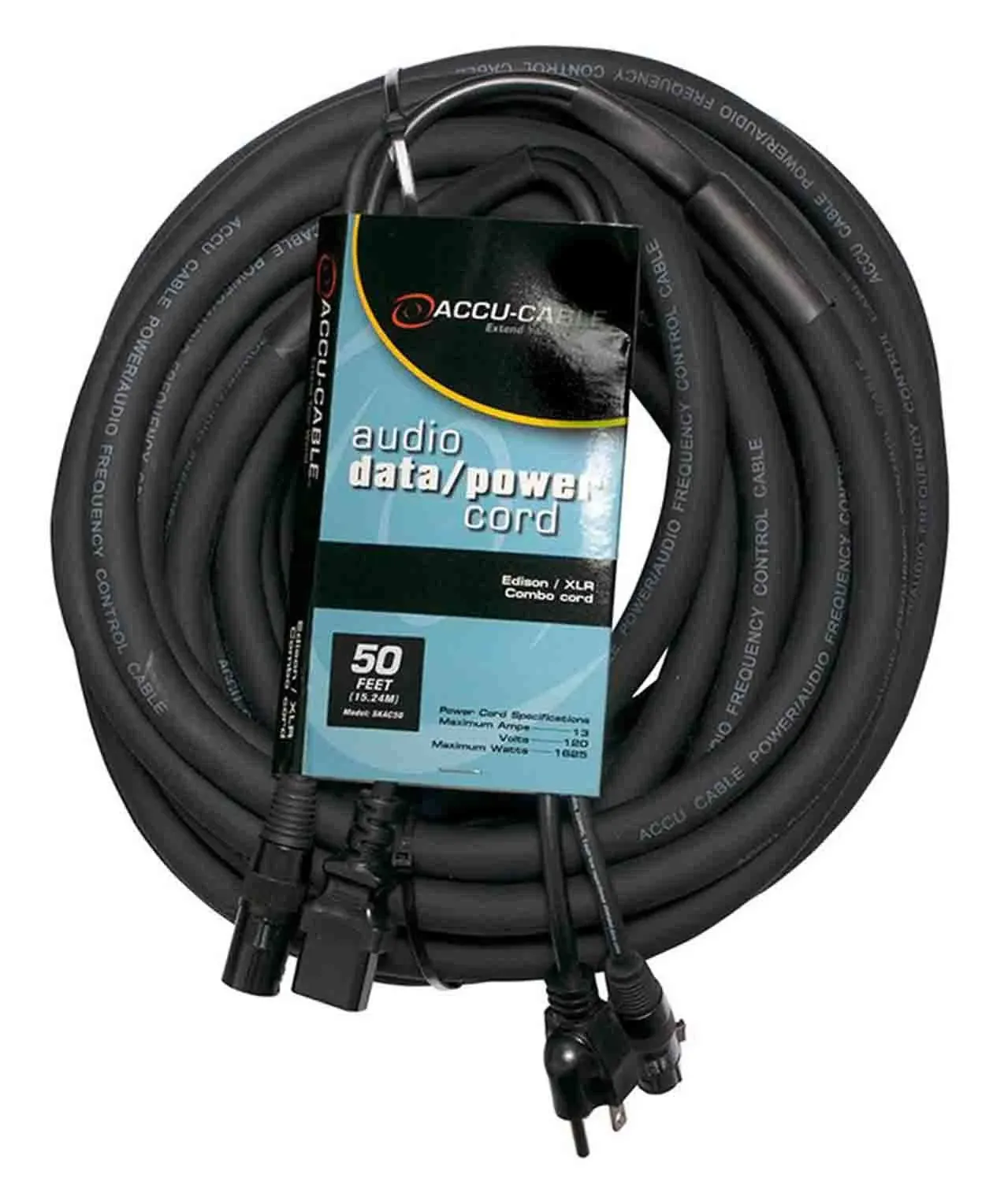 Accu-Cable SKAC50 Power 120V &amp; XLR Combo, 50 ft