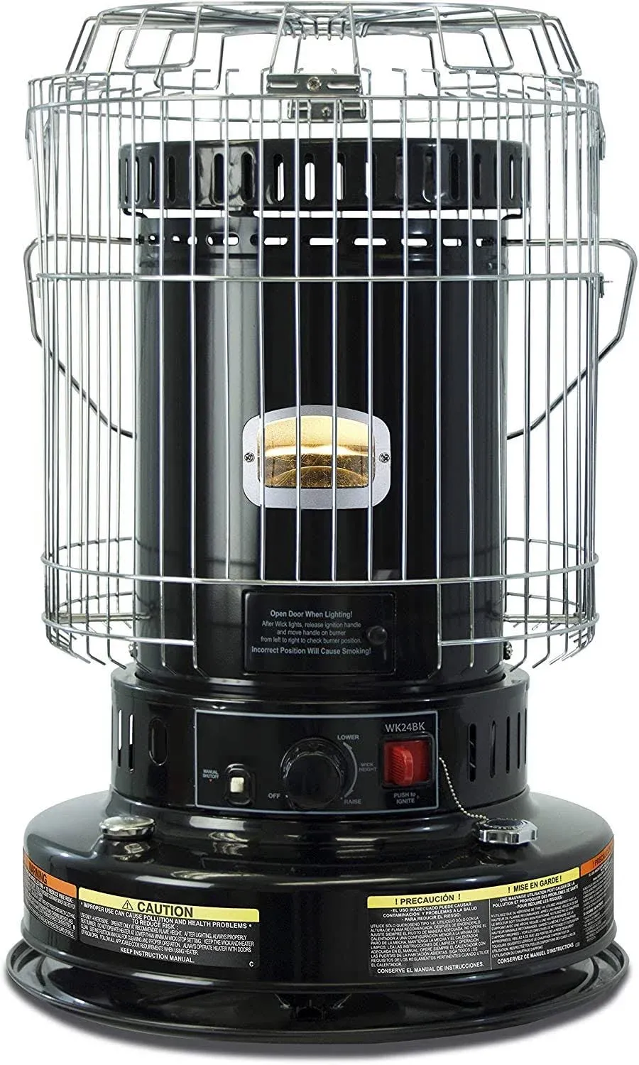 27&#034; Black 23800 BTU Indoor Portable Non Vented Convection Kerosene Heater 