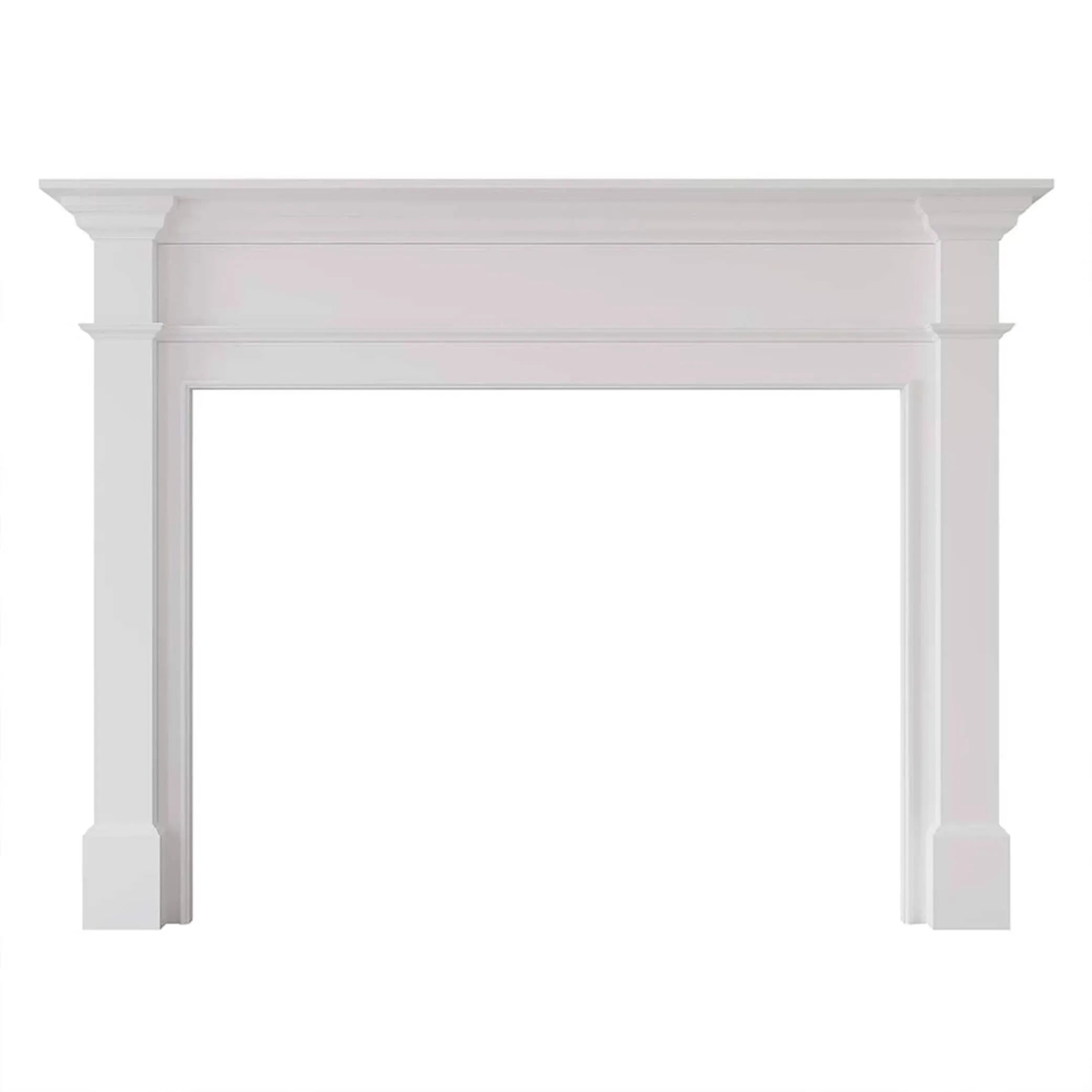 Modern Ember 76-in W x 57-in H x 8-in D White Maple Traditional Fireplace Mantel