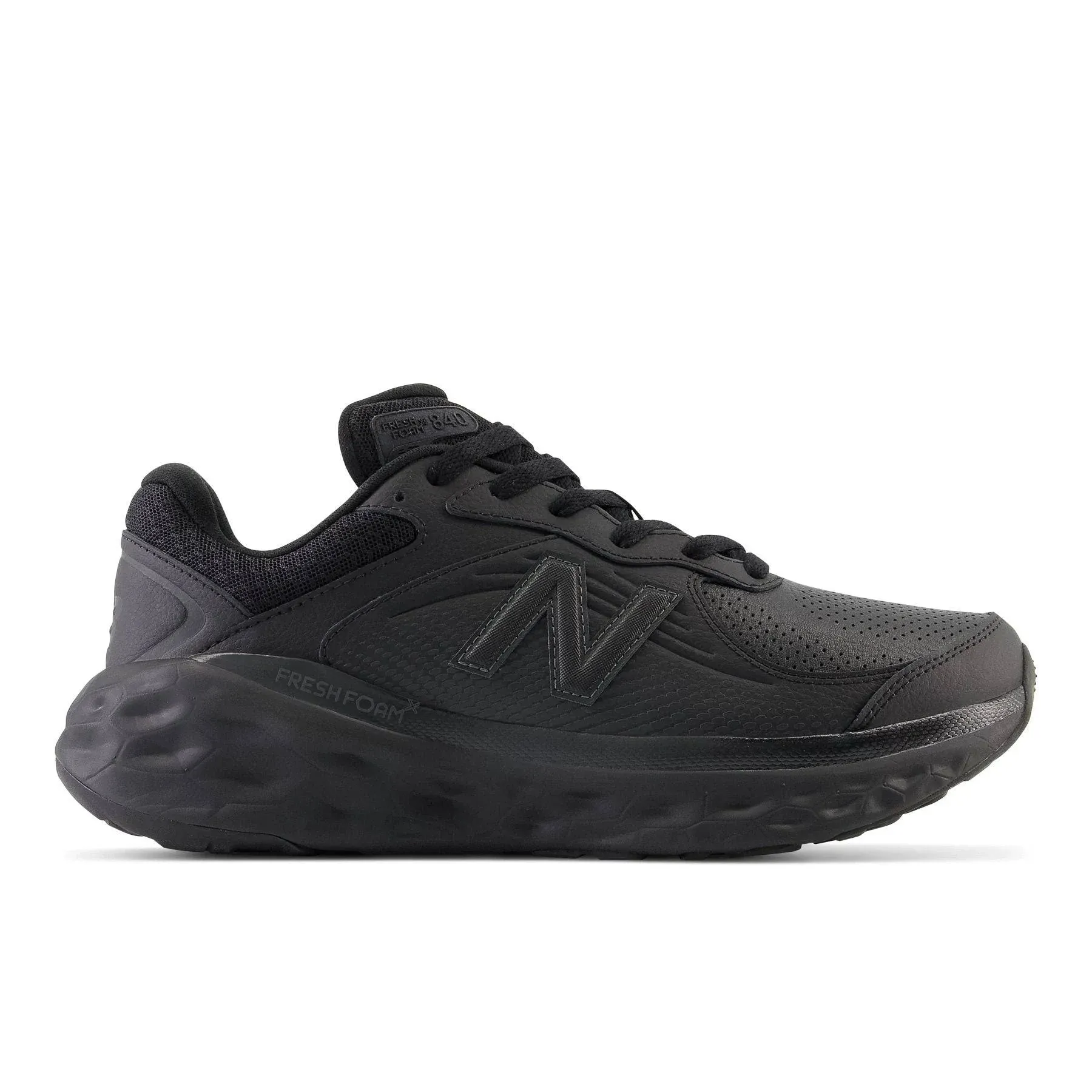 New Balance Men's Fresh Foam x 840F Slip Resistant Shoes, Black/Black/Blacktop / 16 4E