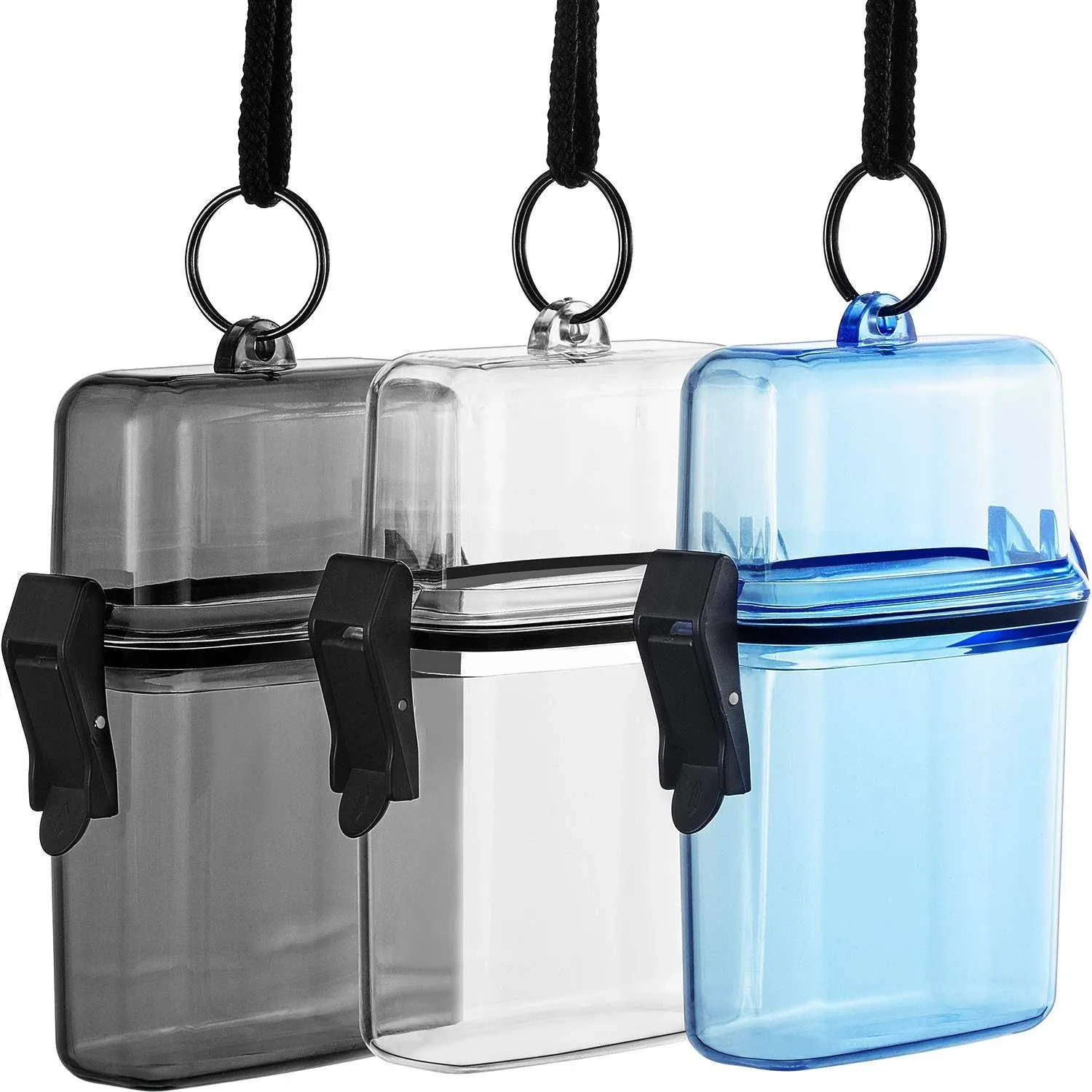 3 Pieces Waterproof Case ID Card Badge Holder Floating Sports Case Locker with ...