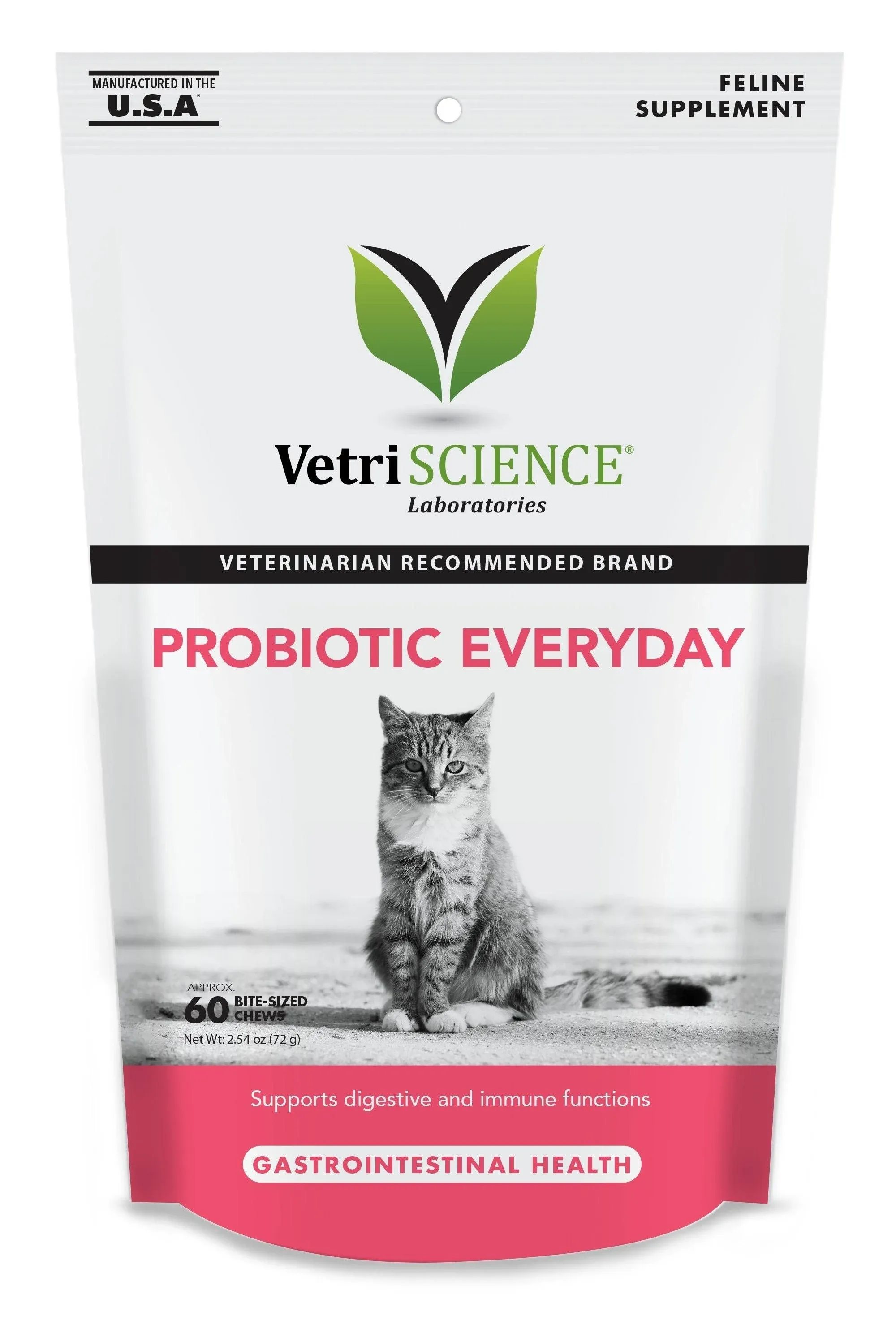 Probiotic Everyday Chews for Cats 60 Soft Chews by Vetriscience Labora