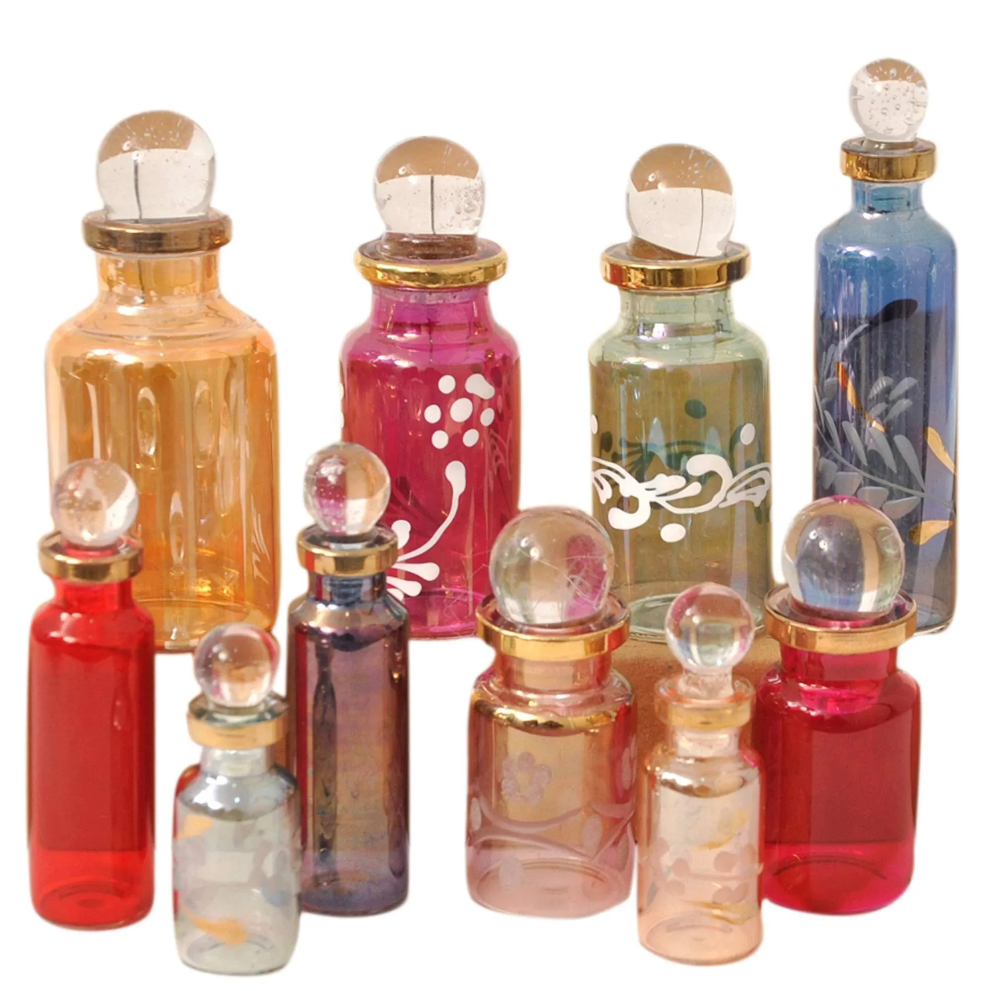 CraftsOfEgypt Genie Blown Empty Glass Mini Bottles for Perfume, Essential Oil...