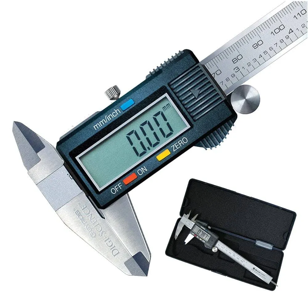 Gyros Digital Caliper Measuring Tool – 6 Inch Stainless Steel Micrometer Caliper - Inch/MM Conversion and Large LCD Screen – Auto-Off Feature –