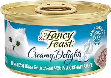 Purina Fancy Feast Creamy Delight Wet Cat Food Tuna Milk, 3 oz Cans (24 Pack)