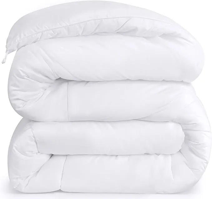 Utopia Bedding All Season Down Alternative Quilted Comforter - Microfiber Duvet Insert with Corner Tabs - Machine Washable - Bed Comforter, White, Queen