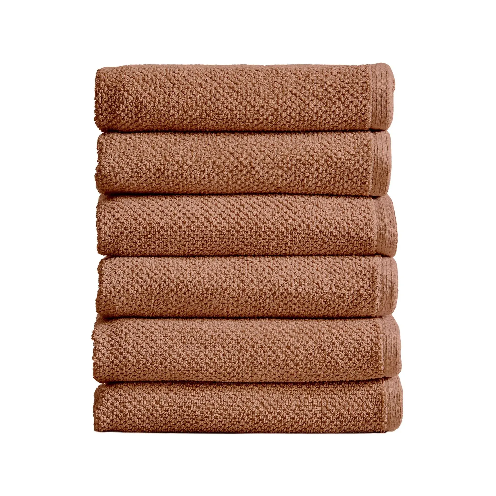 Cotton Quick Dry Popcorn Towel Set - Great Bay Home (Clay, Hand Towel - Set of 6)