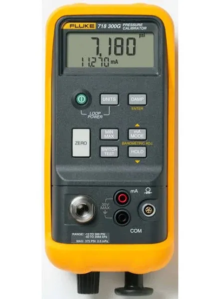 Fluke 718-300G Pressure Calibrator, -12 PSI to 300 PSI Range