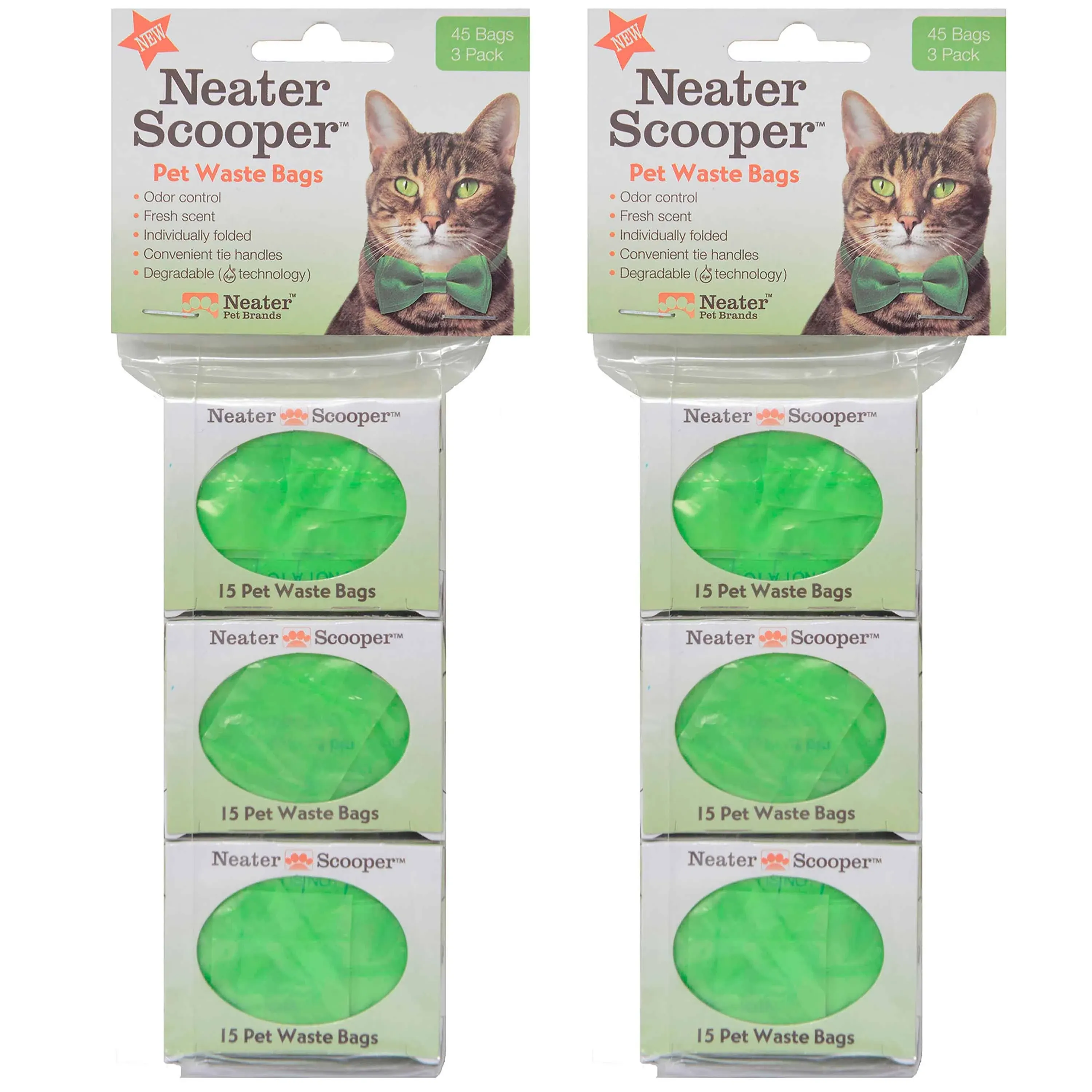 Neater Scooper Refill Bags | 45 or 90 Count Bulk Packs | Cat Litter Waste Bag