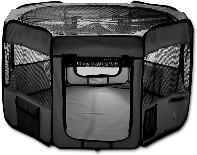 ESK Collection 48" Pet Puppy Dog Playpen Exercise Pen Kennel 600D Oxford Cloth Black, Model Number: 48" Black