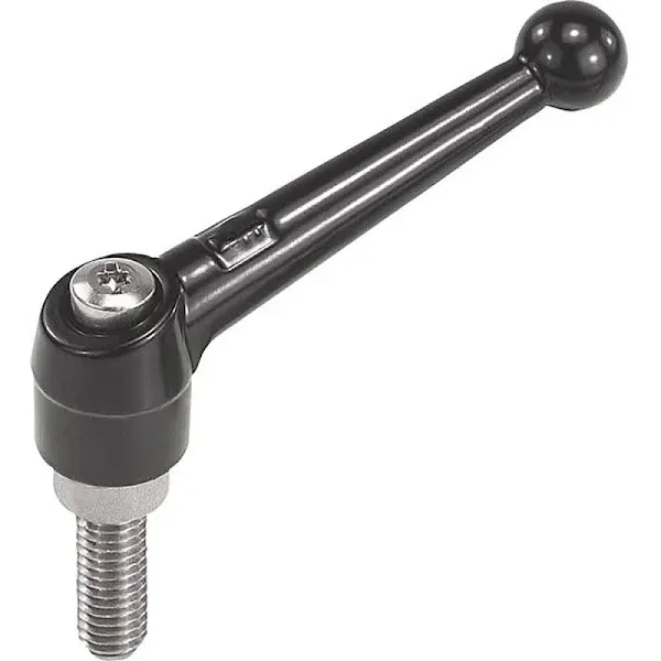 Kipp 06410-3A41 Zinc/Steel Adjustable Handle with 3/8-16" Internal Thread, Classic Ball Style, Inch, Black Satin Plastic Coated Finish, Steel Components, Size 3