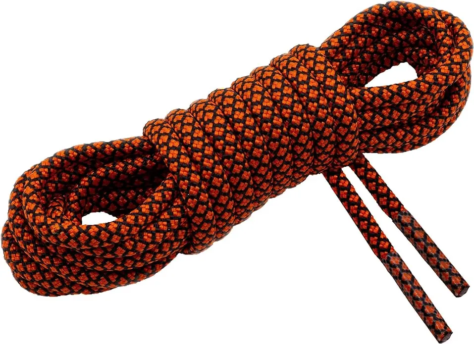 550 Paracord Boot Laces - Orange & Black 54"