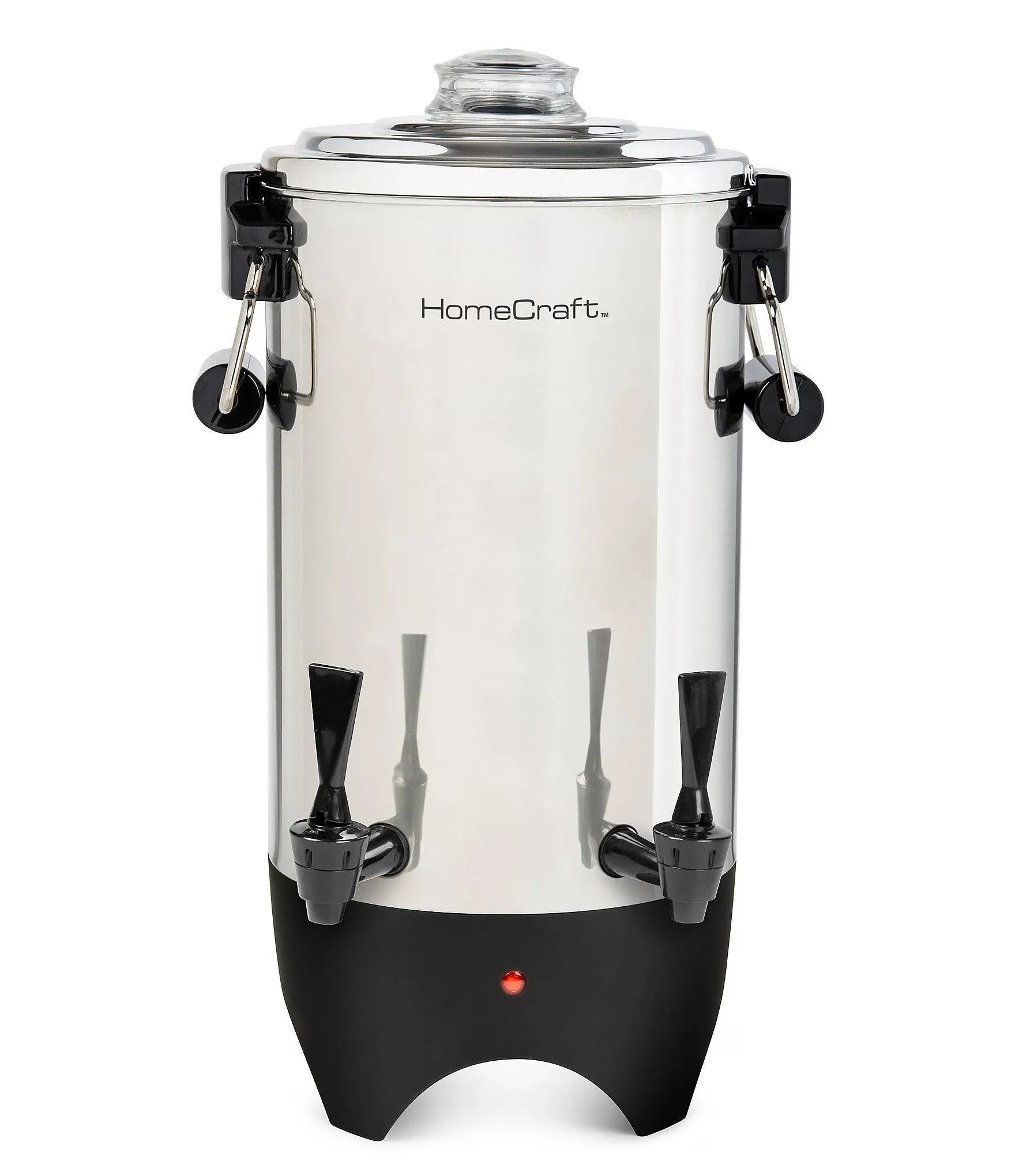 HomeCraft 45-Cup Coffee Urn and Hot Beverage Dispenser with Double Dripless Faucet, Quick-Brewing, Stainless Steel