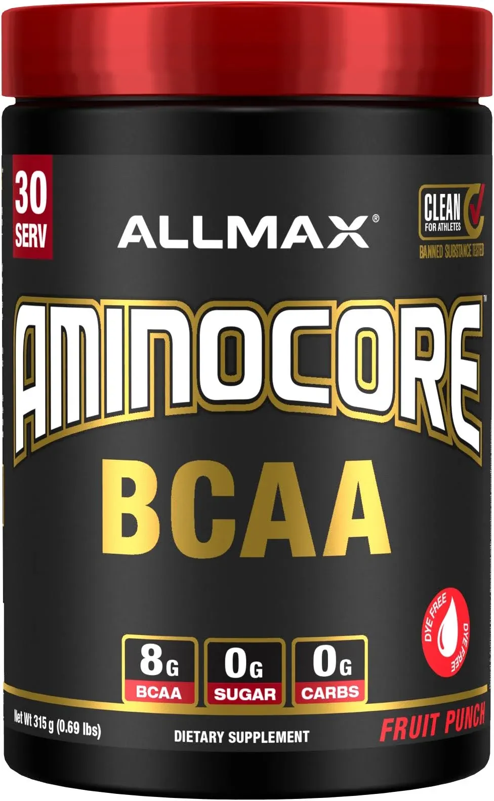 AMINOCORE BCAA, Fruit Punch, 0.69 lbs (315 g), ALLMAX