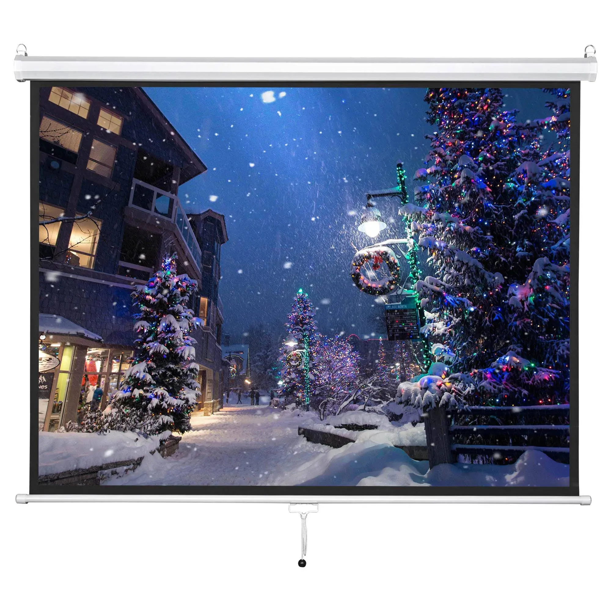 Instahibit 72' 4:3 57' x 43' Manual Pull Down Wall Mount Projection Projector Screen White