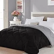 Twin XL Size Black Grey Fall Comforter Reversible Lightweight Boys Cooling Bedding College Dorm Bedspread Blanket