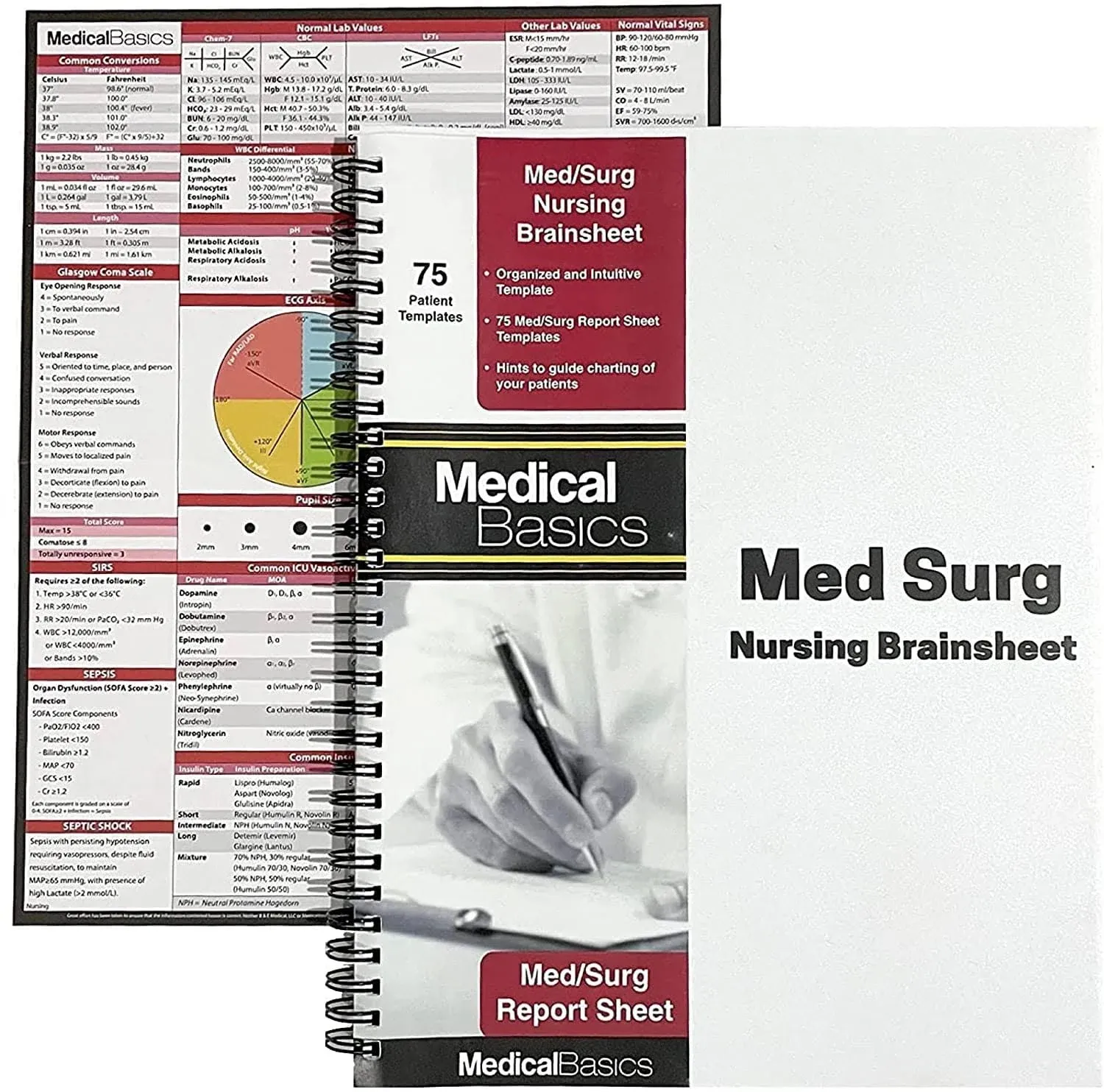 Medical Basics Med/Surg Brain Sheet Nursing Report Sheet - Nurse and Cna ...