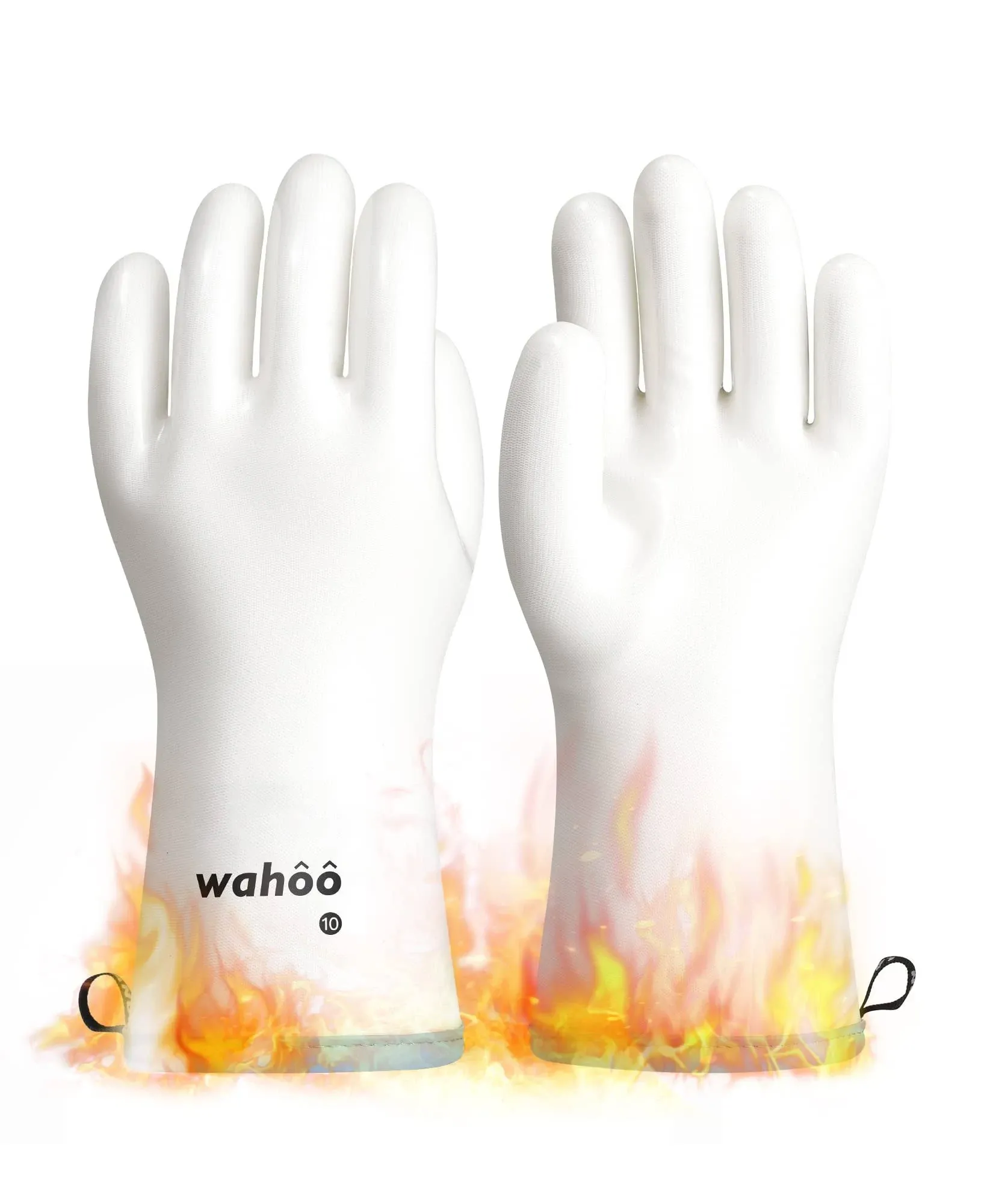 SILICONE GLOVES Heat Resistant CoralAir Liner Oven Barbecue White Size 8 LANON