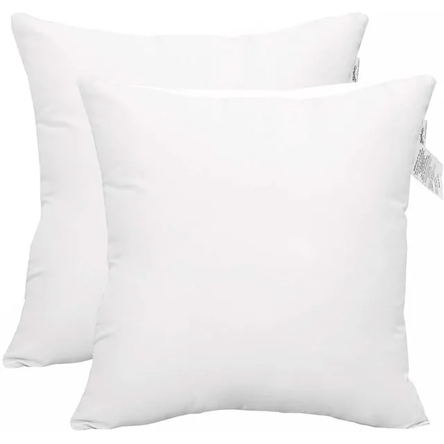 ACCENT HOME Pack of 2 pc Hypoallergenic Square Form Decorative Throw Pillow Inserts Couch Sham Cushion Stuffer - 20 x 20 inches