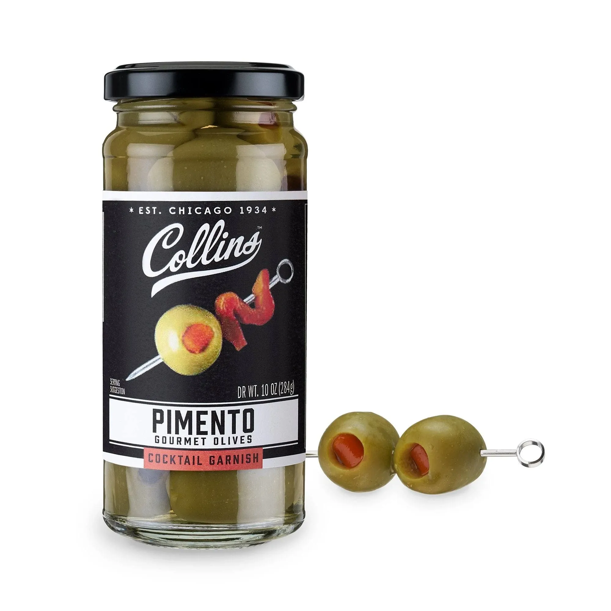 10 Oz. Pimento Cocktail Olives - Collins Consumables