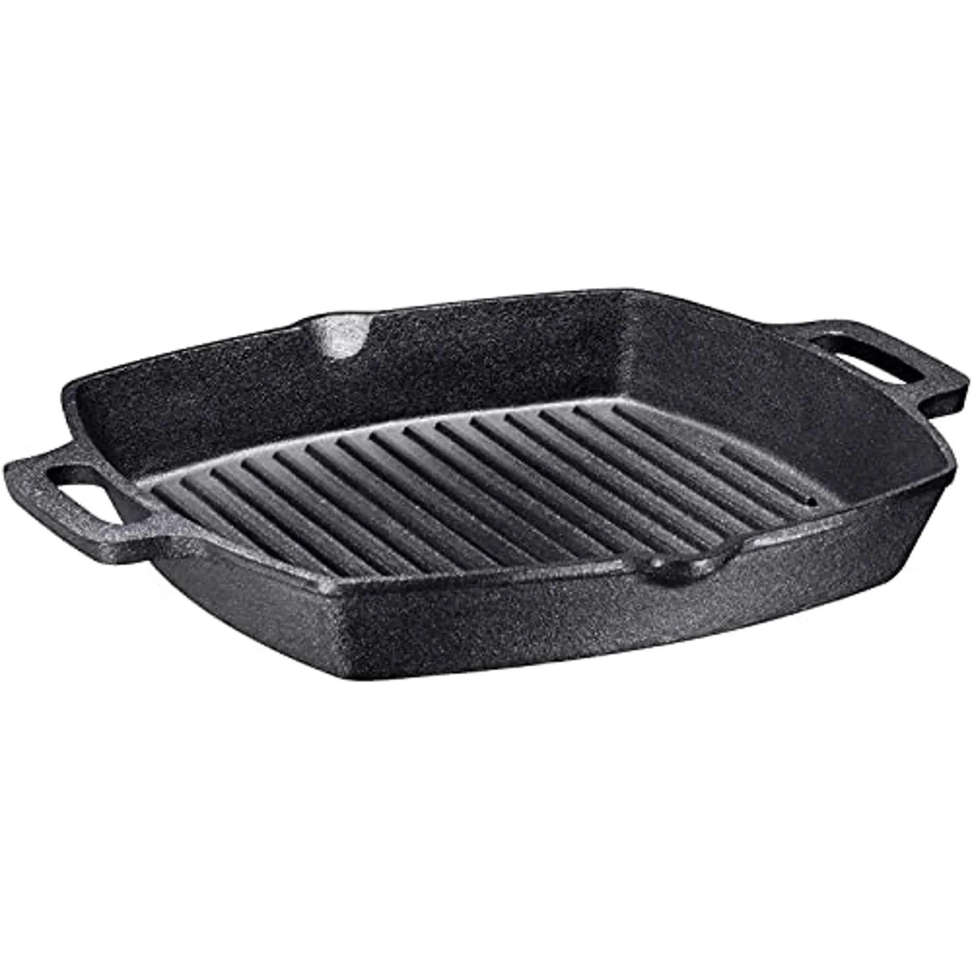 Bruntmor | 10 inch Square Cast Iron Grill Pan Steak Pan Pre Seasoned Grill Pan