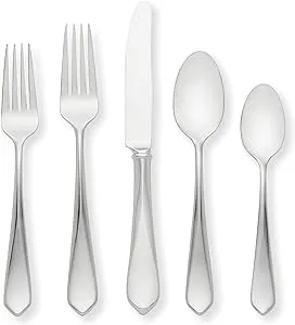 Kate Spade Magnolia Drive 5-Piece Flatware Set, 0.65 LB, Metallic